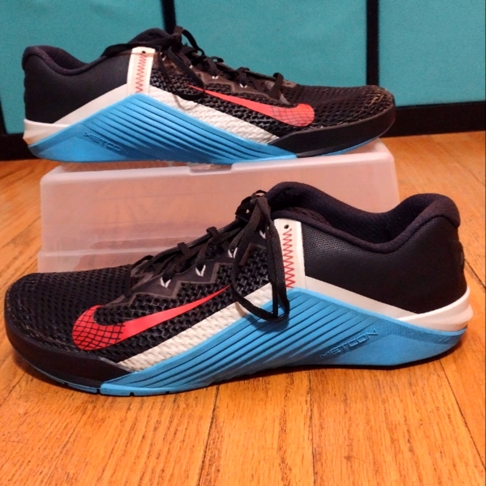 Nike Metcon 6 'Black Light Blue Fury' CK9388-070 Men's Size 14  EUC